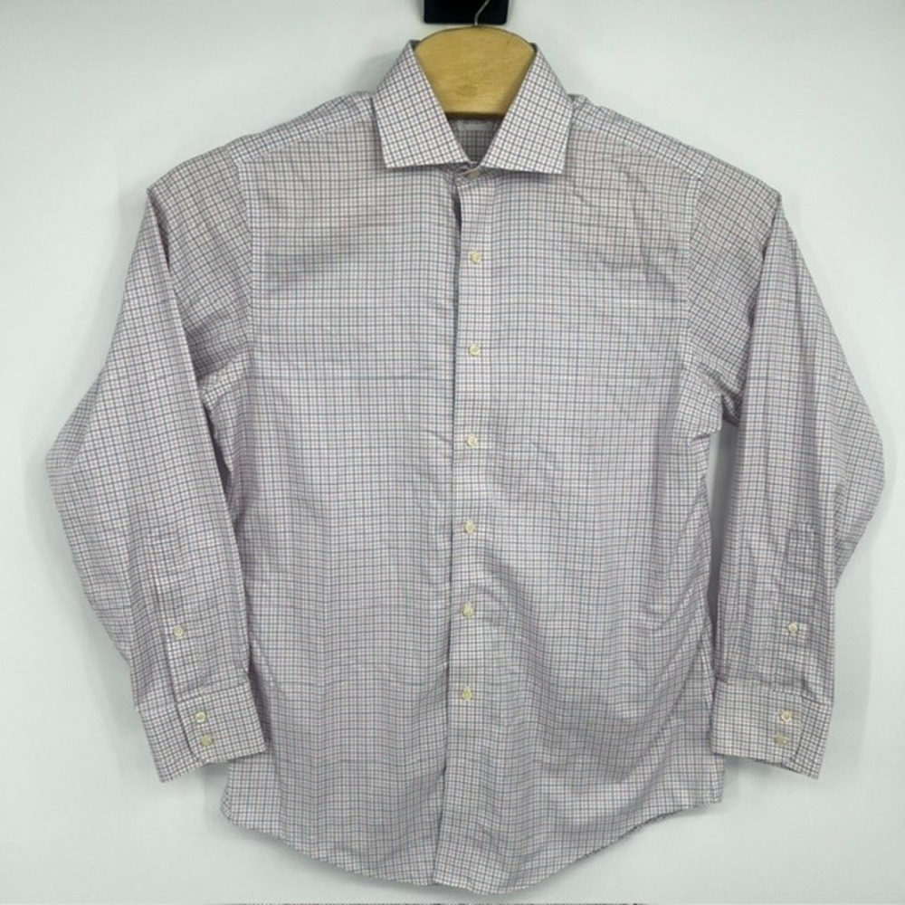 Brooks Brothers Men's Non-Iron Supima Cotton Tattersall Dress Shirt Size 15.5 34